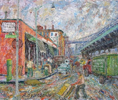 Armondo Dellasanta - Fulton Fish Market, circa 1960, 12x14