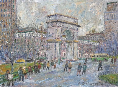 Armondo Dellasanta - Washington Square Arch, circa 1960, 12x16