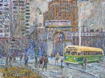 Armondo Dellasanta - Washington Square Bus, circa 1960, 12x16