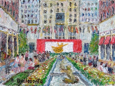 Armondo Dellasanta - Rockefeller Center Garden, circa 1960, 12x15