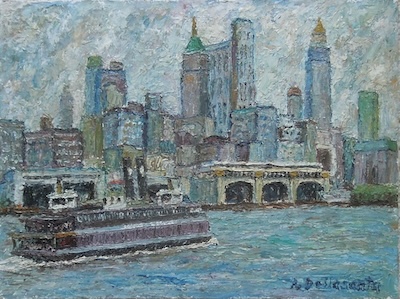 Armondo Dellasanta - Staten Island Ferry, circa 1960, 12x16