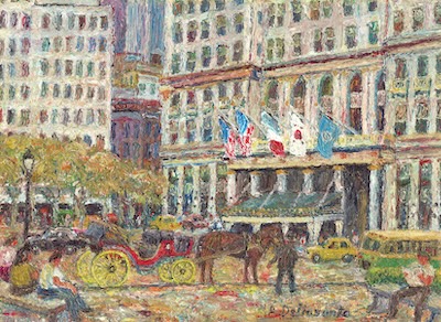 Armondo Dellasanta - Plaza Hotel, Hansom Cab, circa 1960, 12x15