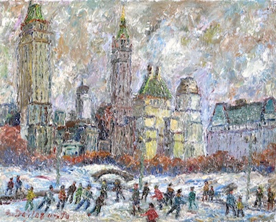 Armondo Dellasanta - Skating, Central Park, circa 1960, 11x14
